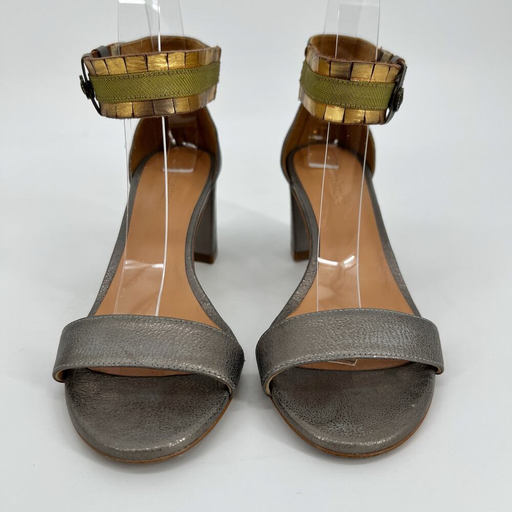 Sundance Twilight Zephyr Sandal EU 37 US 6.5-7 Ankle Strap Metallic Leather Heel - Picture 2 of 10